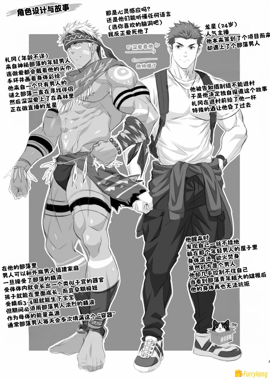 [免费][无码][H漫][汉化][R18]只有男性存在!在梦幻部族村庄里潜入取材!! - 图片 2